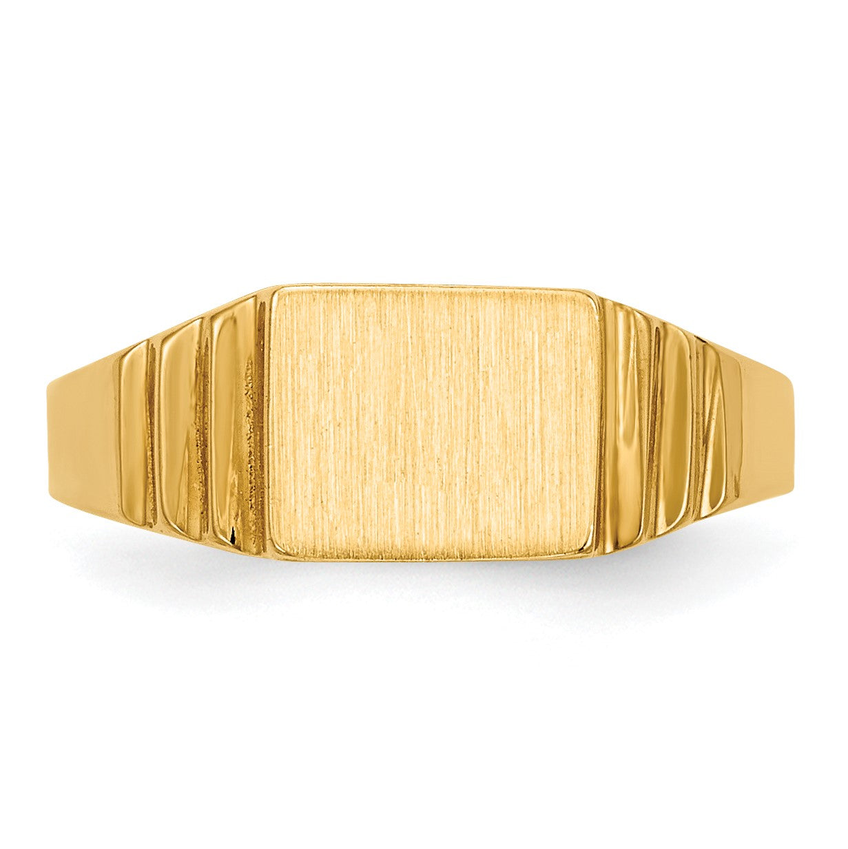 14K Satin 6.5x5.2mm Closed Back Size 2.25 Baby Rectangular Signet Ring
