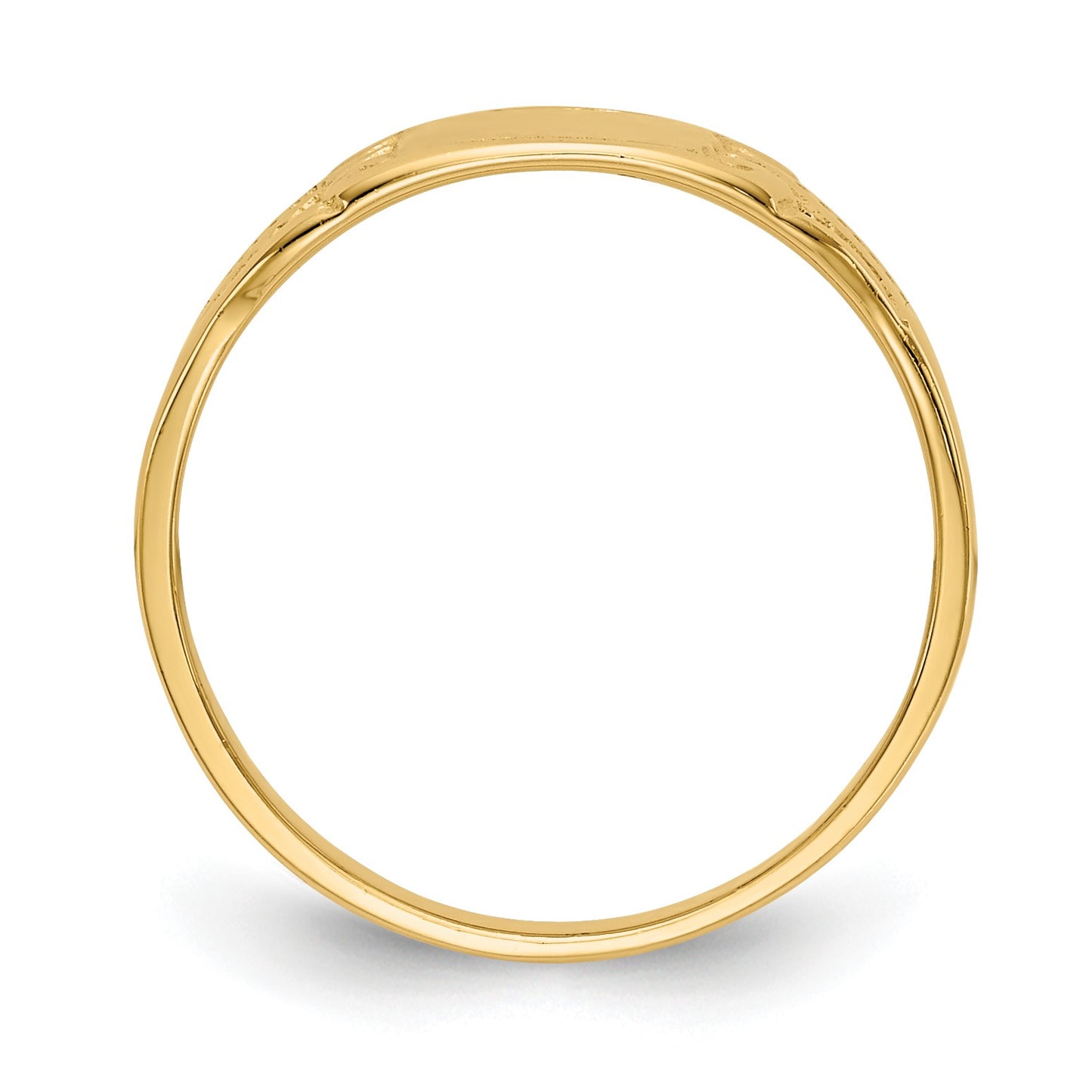 14K Polished 6.25x4.0mm Closed Back Size 3.25 Baby Rectangular Signet Ring