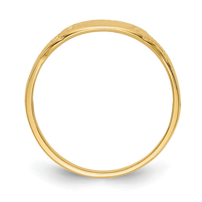 14K Polished 6.25x4.0mm Closed Back Size 3.25 Baby Rectangular Signet Ring