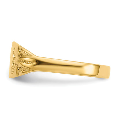 14K Polished 6.25x4.0mm Closed Back Size 3.25 Baby Rectangular Signet Ring