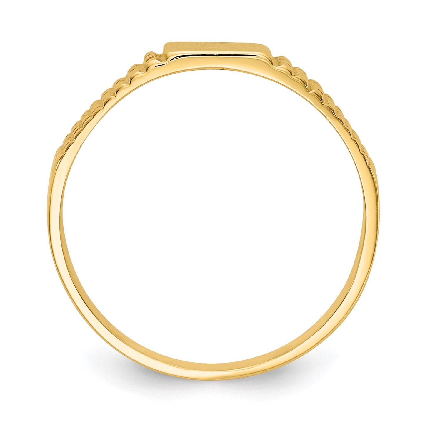 14K Polished 4.5x3.0mm Closed Back Size 3.25 Childs Rectangular Signet Ring