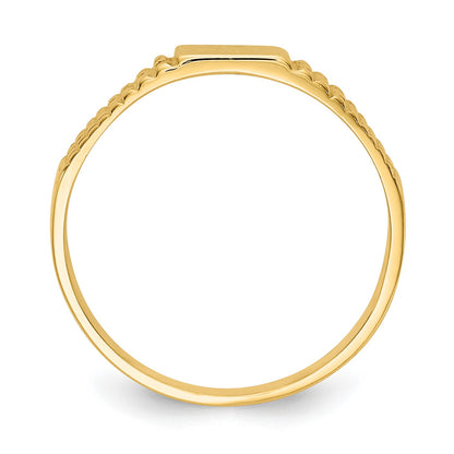 14K Polished 4.5x3.0mm Closed Back Size 3.25 Childs Rectangular Signet Ring