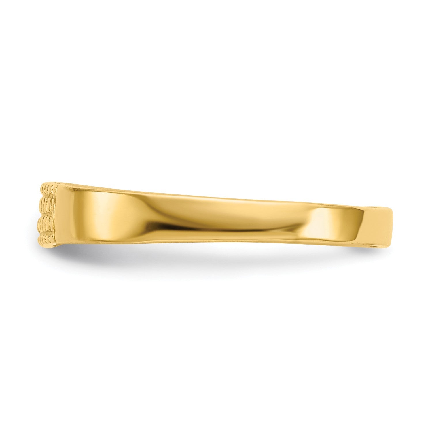 14K Polished 4.5x3.0mm Closed Back Size 3.25 Childs Rectangular Signet Ring