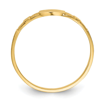 14K Polished 4.5x3.5mm Closed Back Size 1.75 Baby Square Signet Ring