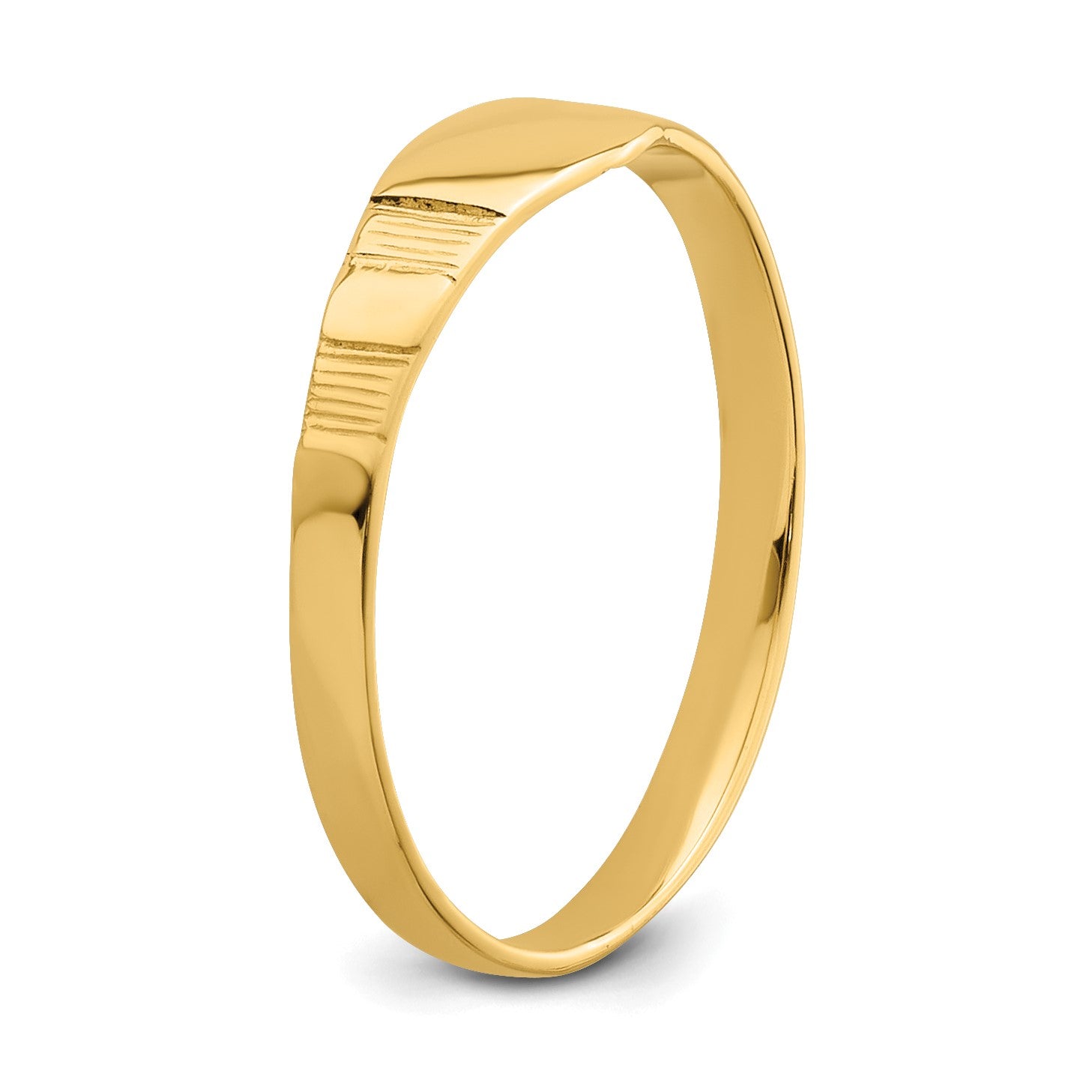 14K Polished 4.5x3.5mm Closed Back Size 1.75 Baby Square Signet Ring