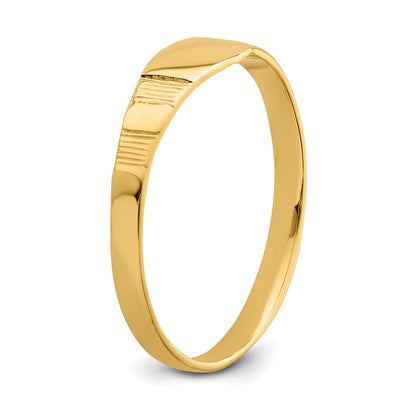 14K Polished 4.5x3.5mm Closed Back Size 1.75 Baby Square Signet Ring