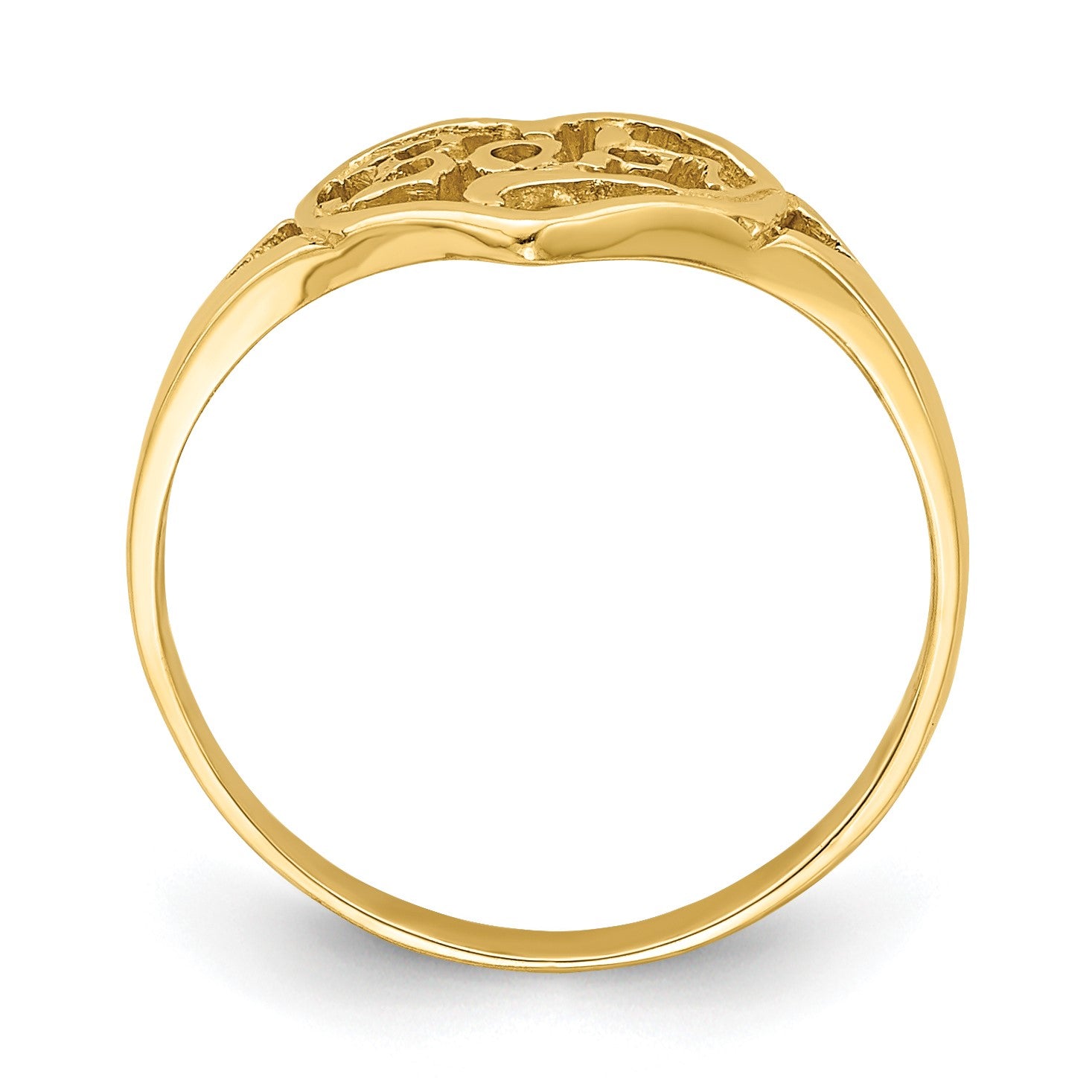 14K Cut-out BABY Heart Size 2.25 Baby / Childs Ring