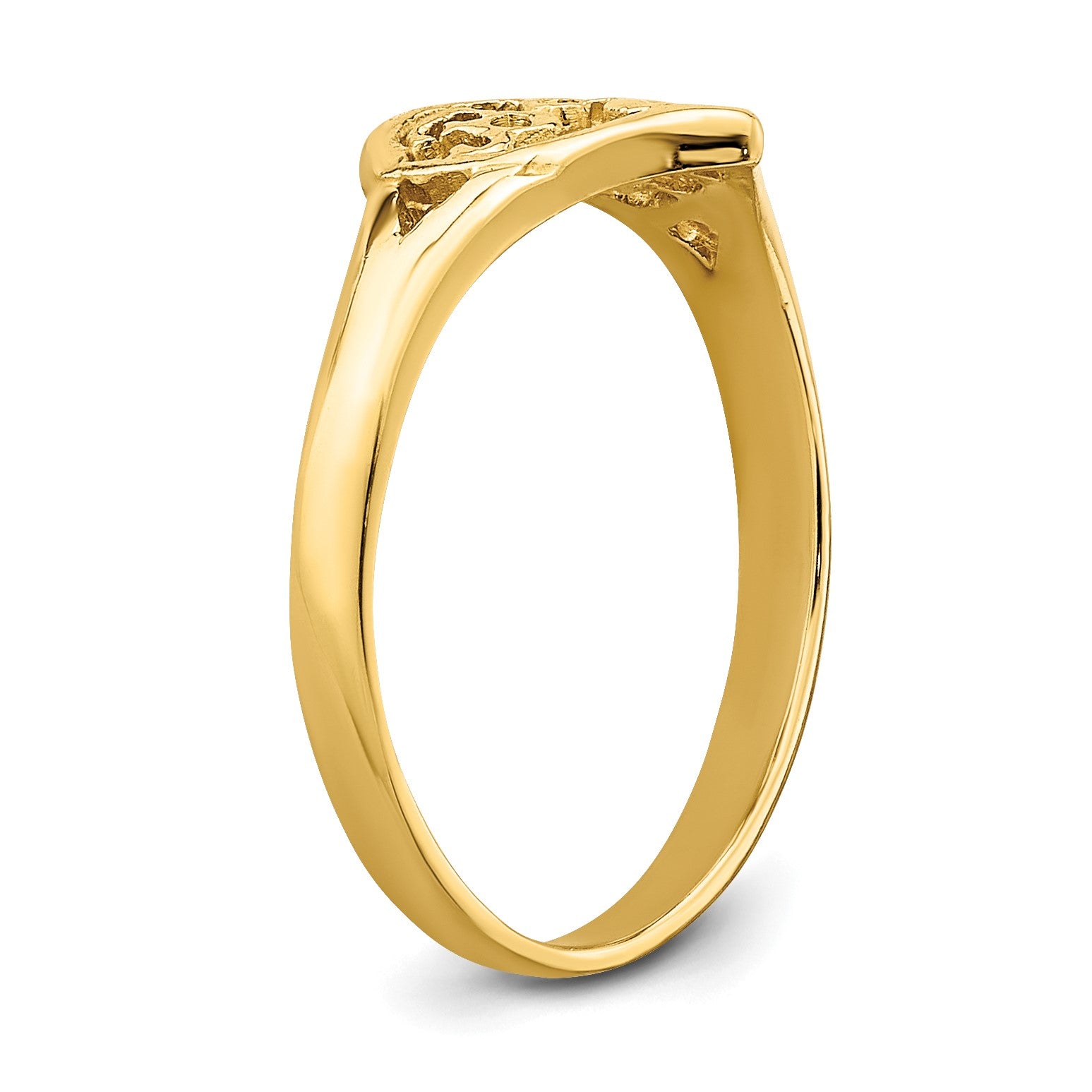 14K Cut-out BABY Heart Size 2.25 Baby / Childs Ring