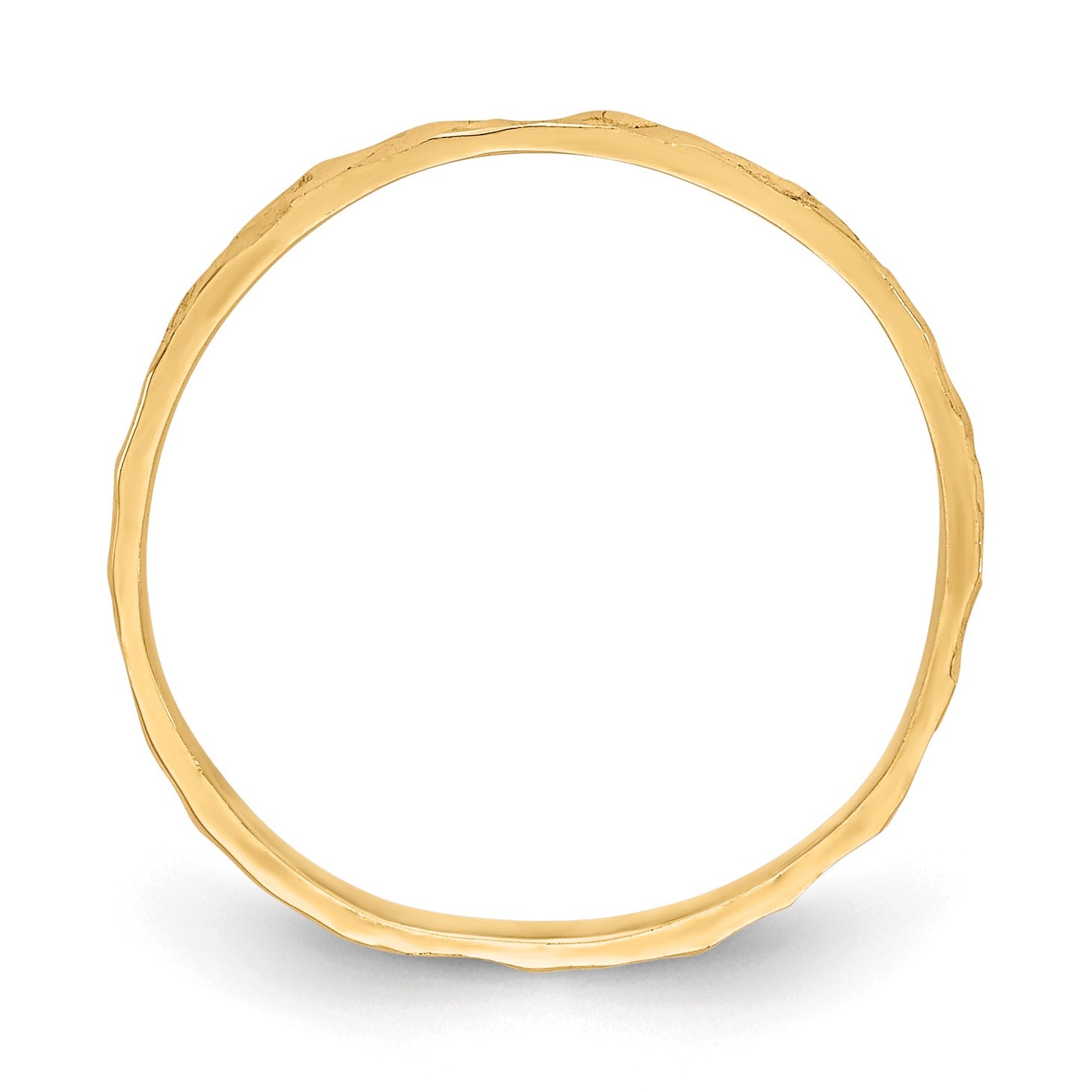 14K 1mm Diamond-cut Zig-Zag Design Flat Band Size 3 Baby / Childs Ring