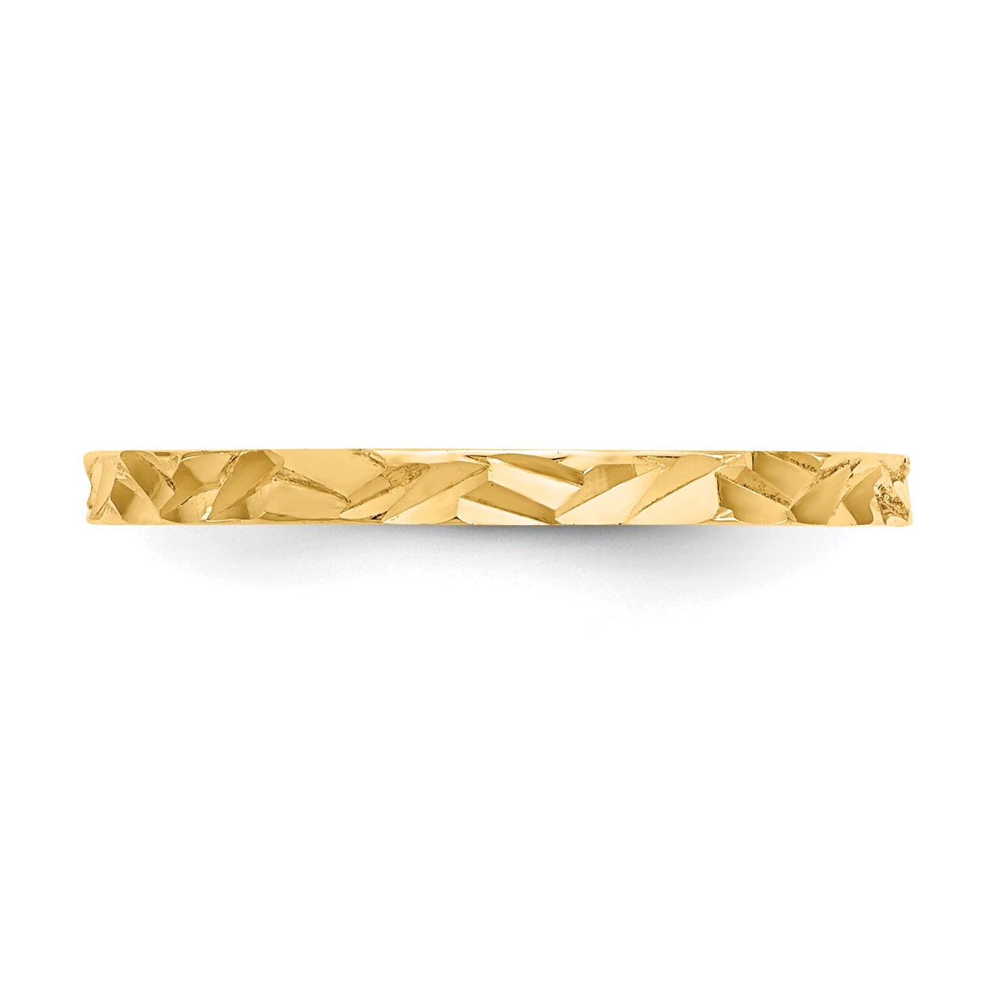 14K 1mm Diamond-cut Zig-Zag Design Flat Band Size 3 Baby / Childs Ring