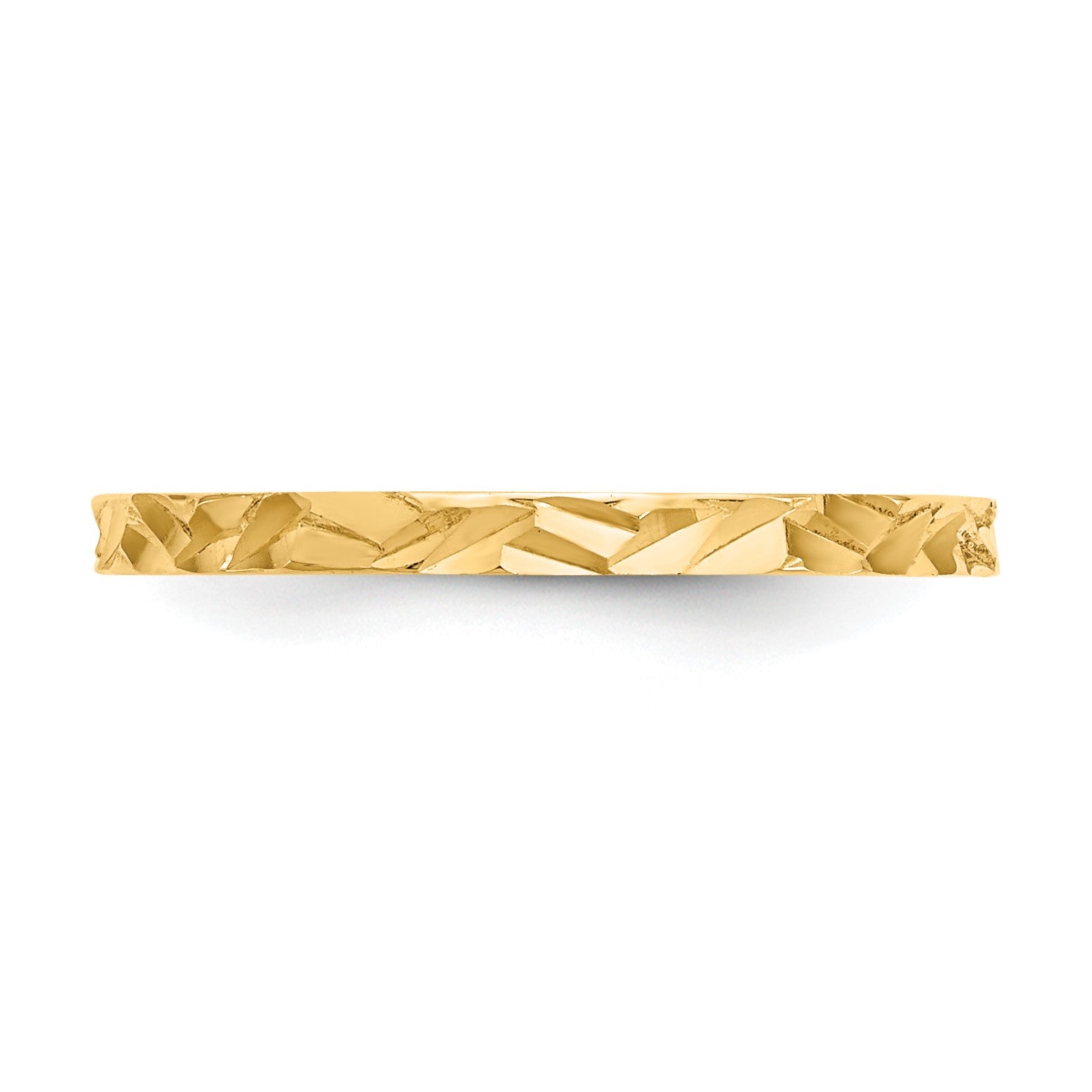 14K 1mm Diamond-cut Zig-Zag Design Flat Band Size 3 Baby / Childs Ring