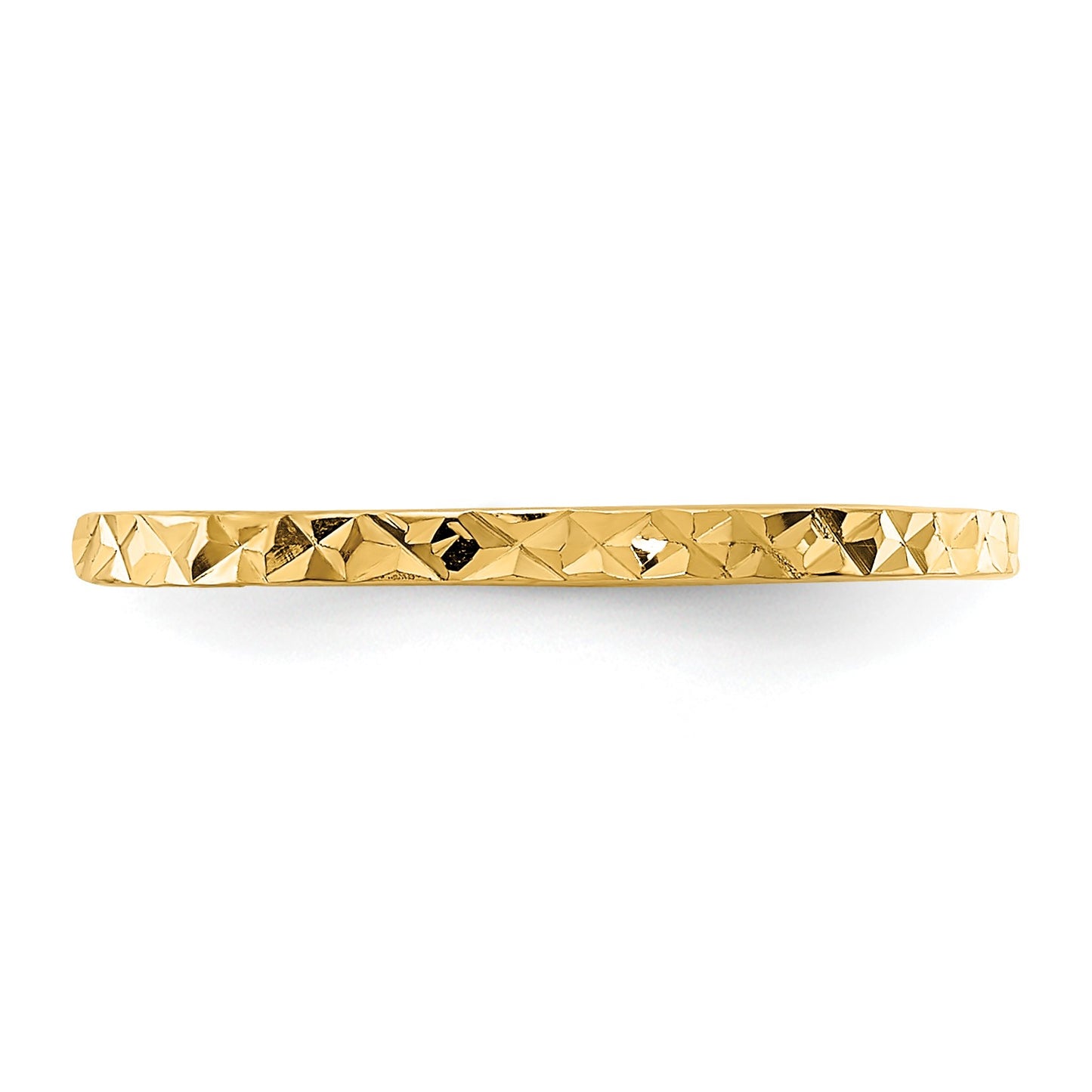14K 1mm Diamond-cut Zig-Zag Design Flat Band Size 3 Baby / Childs Ring