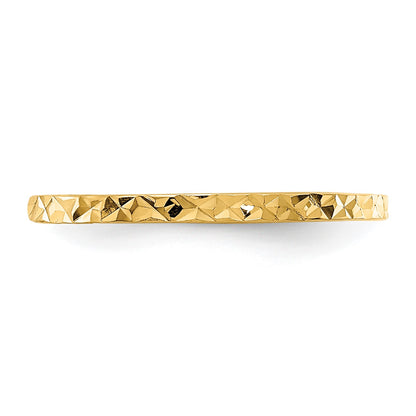 14K 1mm Diamond-cut Zig-Zag Design Flat Band Size 3 Baby / Childs Ring