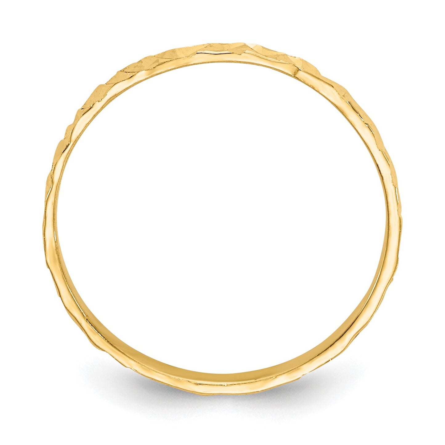 14K 1mm Diamond-cut Design Flat Band Size 3 Baby / Childs Ring