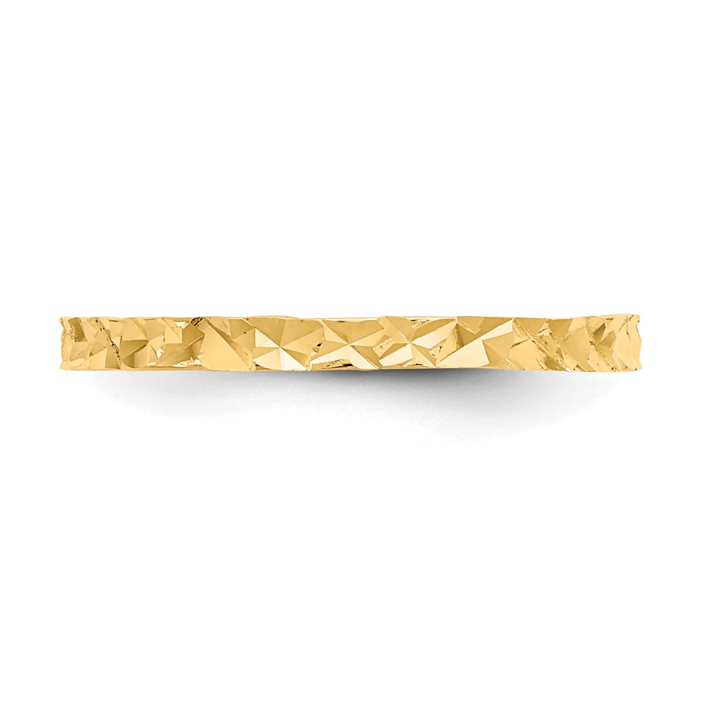 14K 1mm Diamond-cut Design Flat Band Size 3 Baby / Childs Ring