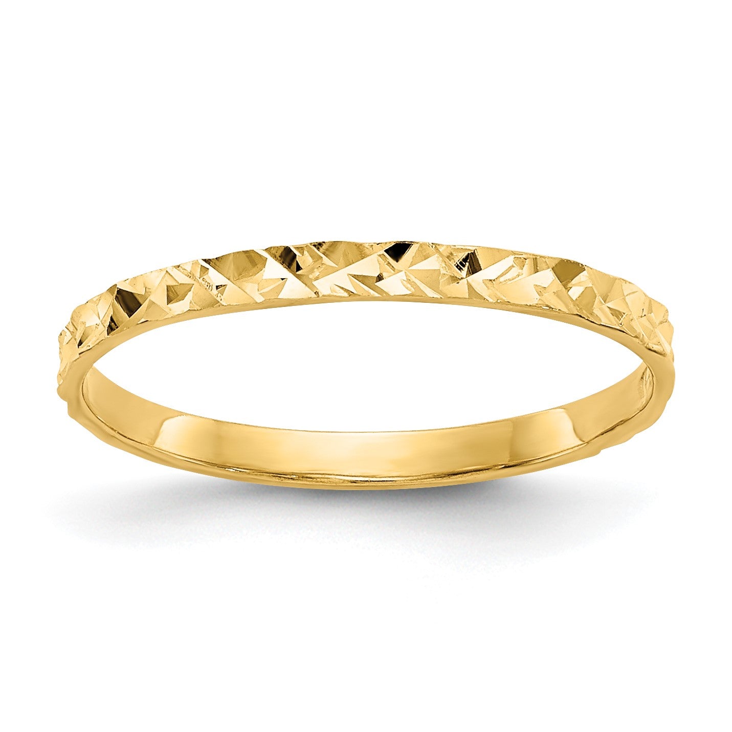 14K 1mm Diamond-cut Design Flat Band Size 3 Baby / Childs Ring