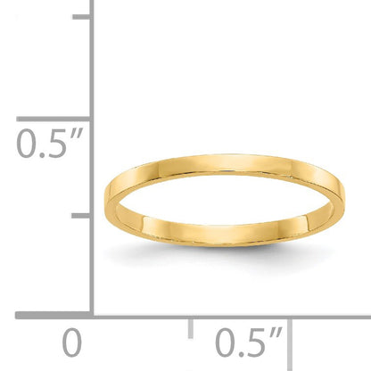 14K High Polished 1mm Flat Band Size 3 Baby / Childs Ring