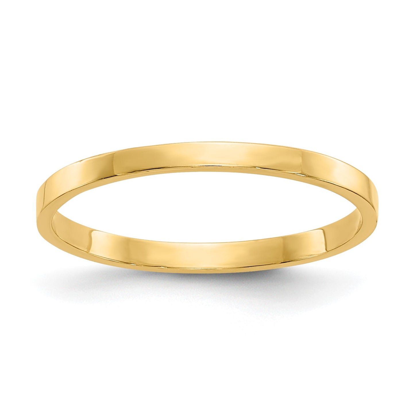 14K High Polished 1mm Flat Band Size 3 Baby / Childs Ring