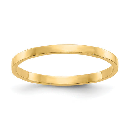 14K High Polished 1mm Flat Band Size 3 Baby / Childs Ring