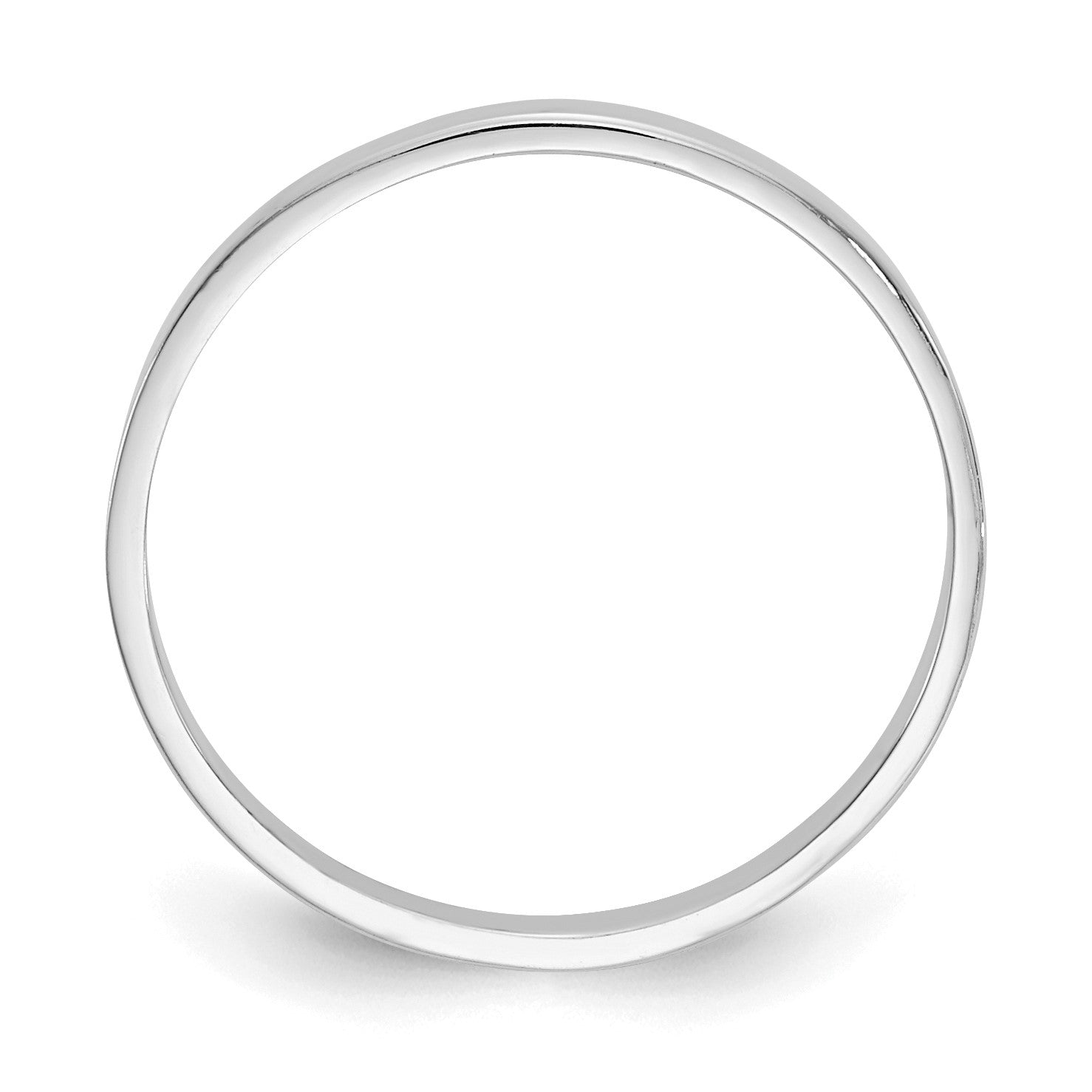 14k White Gold Polished 1mm Flat Band Size 3 Baby / Childs Ring