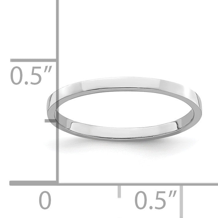 14k White Gold Polished 1mm Flat Band Size 3 Baby / Childs Ring