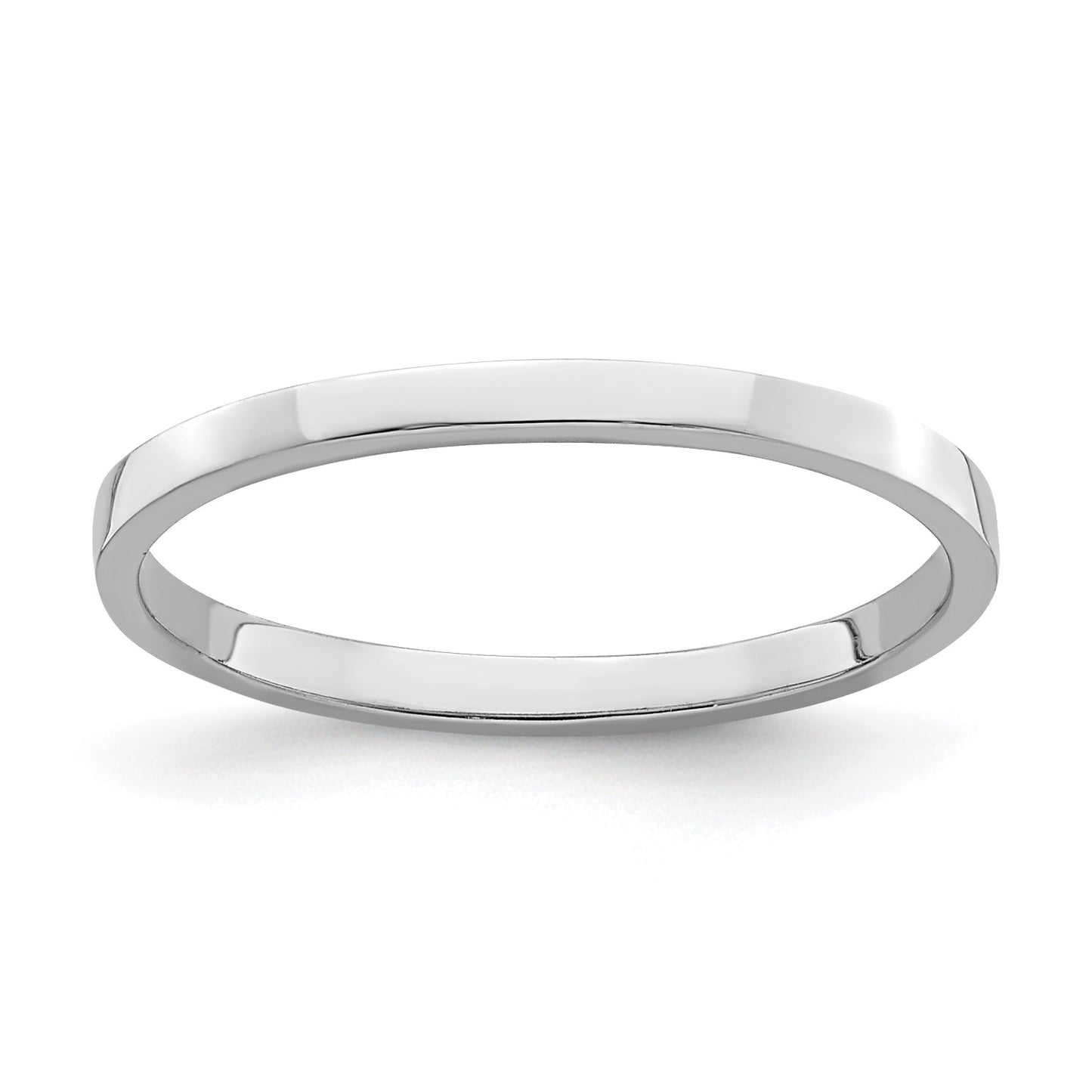 14k White Gold Polished 1mm Flat Band Size 3 Baby / Childs Ring