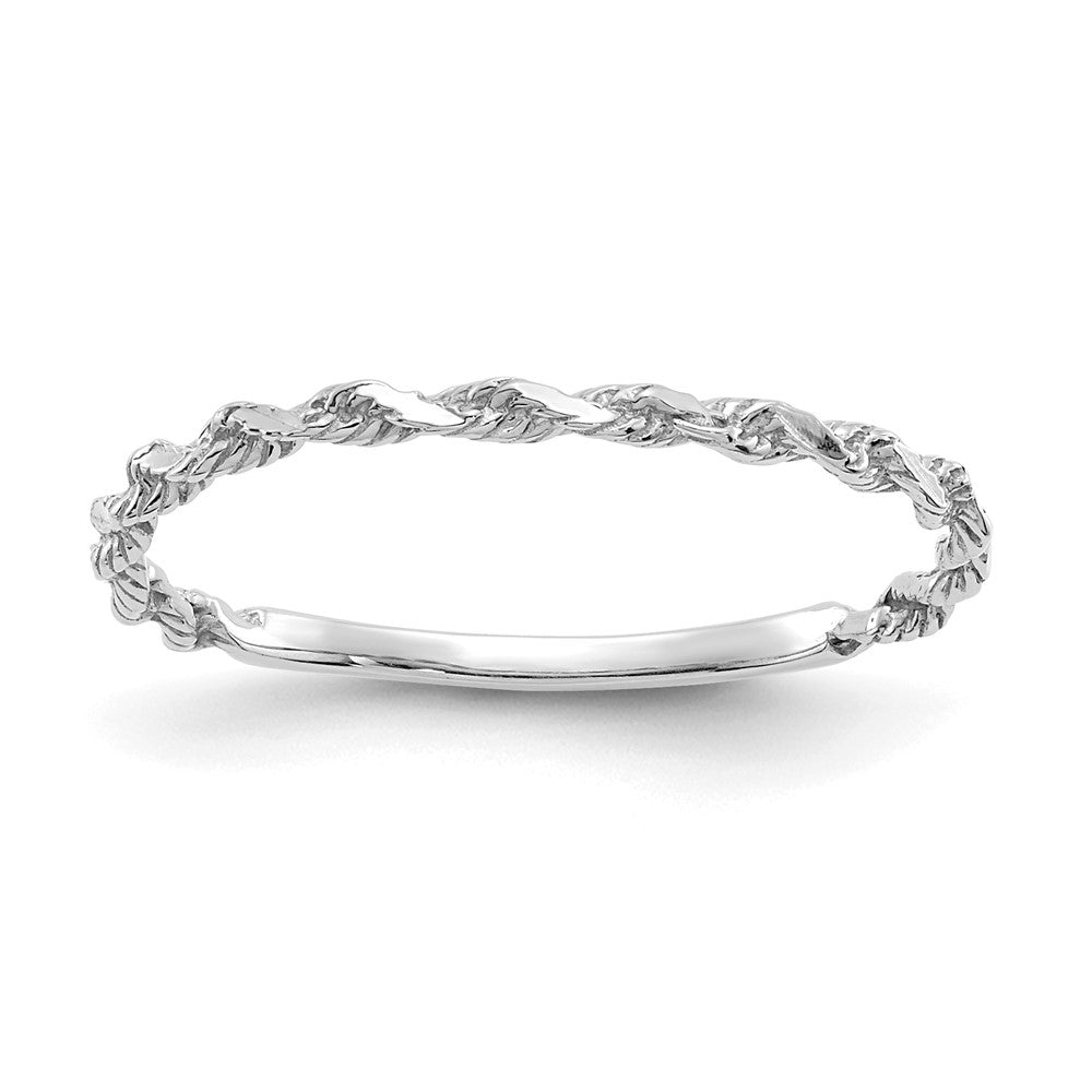 14KW Diamond-cut Textured Rope Band Ring