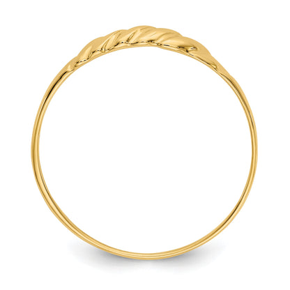 14K Ridged Dome Ring