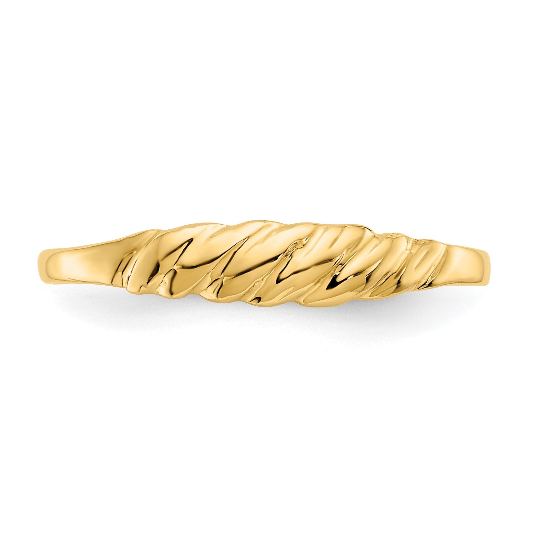 14K Ridged Dome Ring