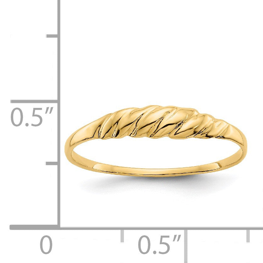 14K Ridged Dome Ring