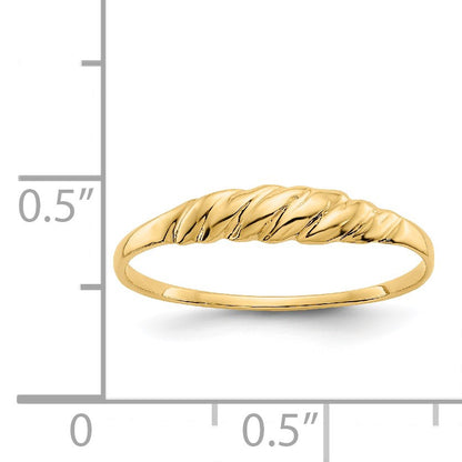 14K Ridged Dome Ring