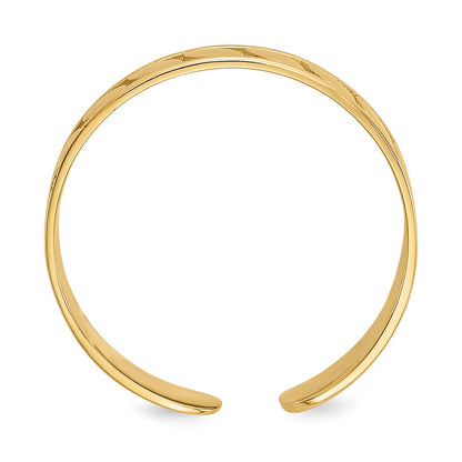 14k 4mm Leaf Design Toe Ring
