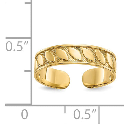 14k 4mm Leaf Design Toe Ring