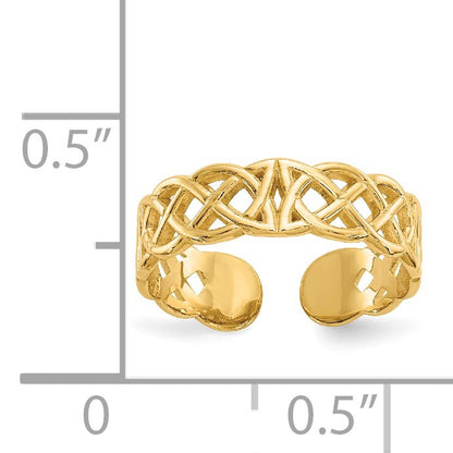 14k Polished Celtic Knot Toe Ring