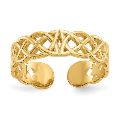 14k Polished Celtic Knot Toe Ring