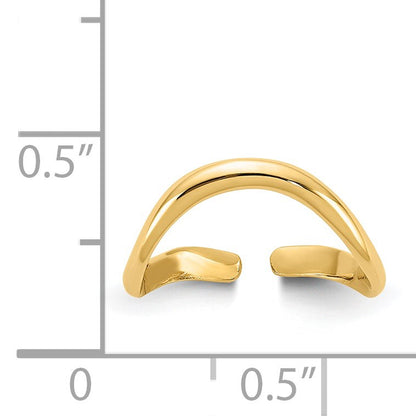 14k Polished Curved Toe Ring