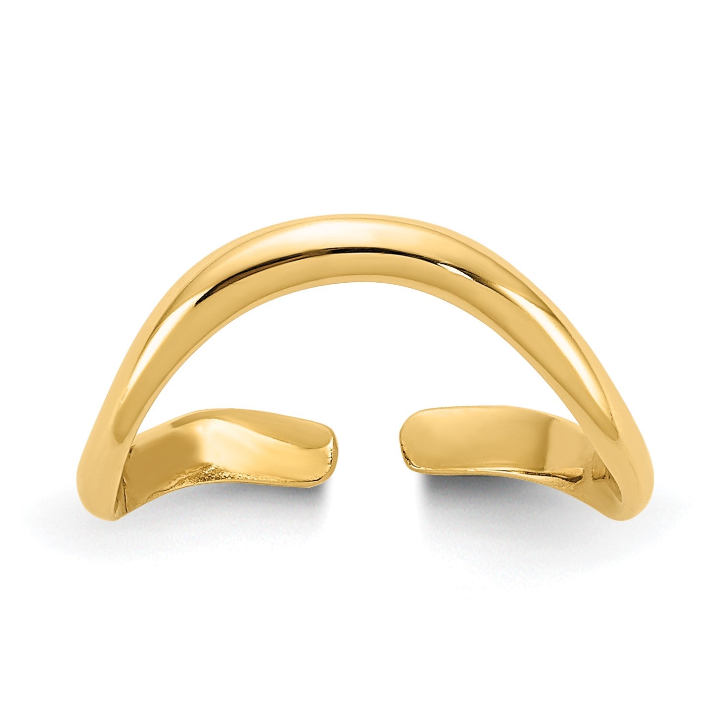 14k Polished Curved Toe Ring