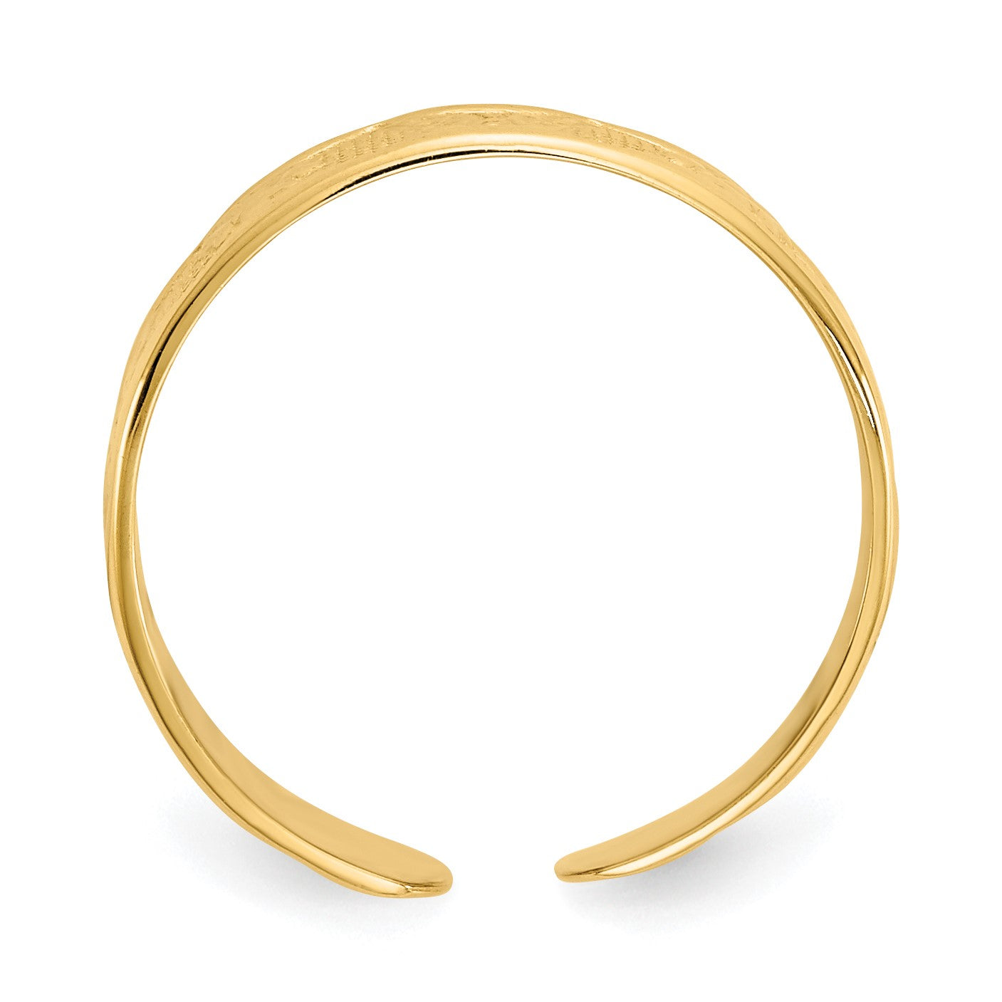14K Adjustable Polished 3mm Band Toe Ring
