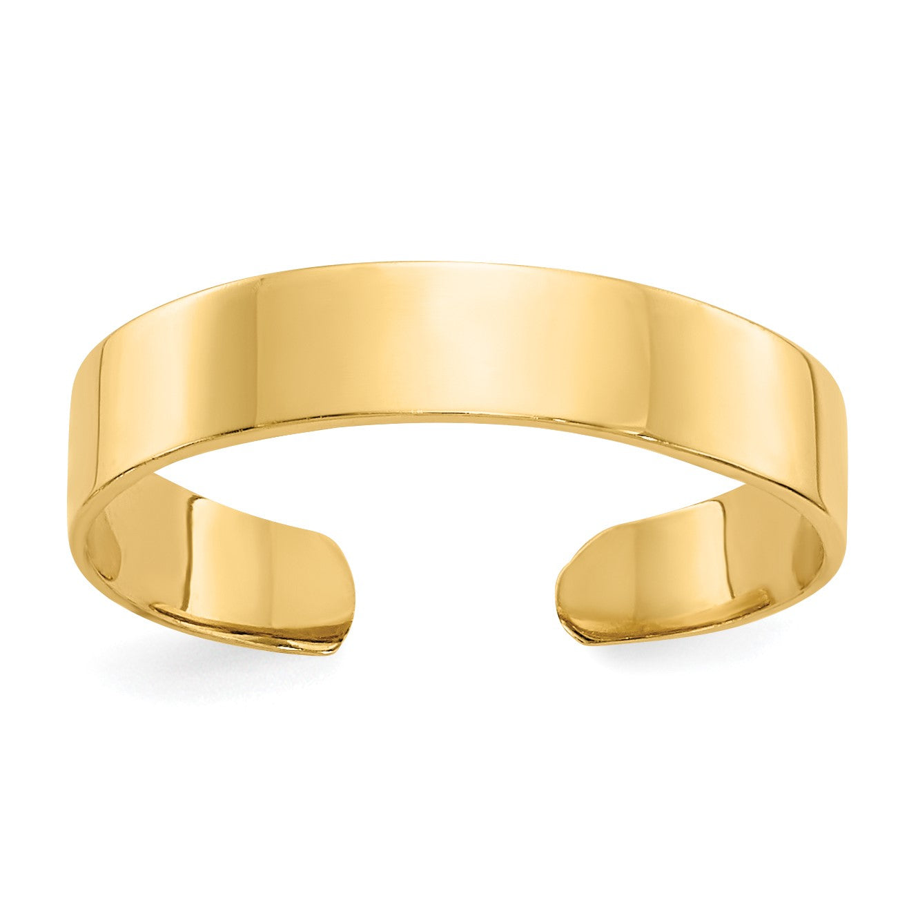 14K Adjustable Polished 3mm Band Toe Ring