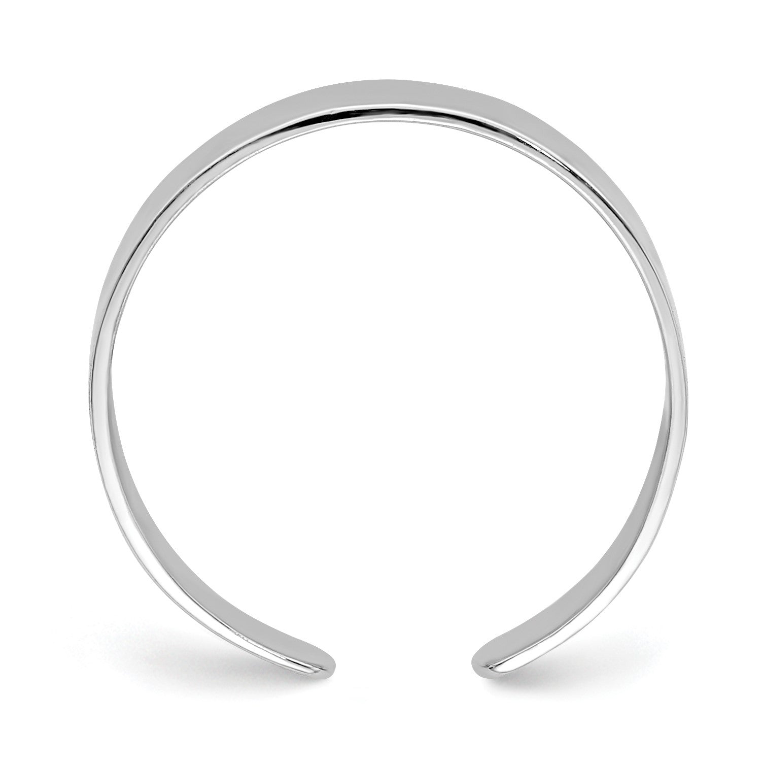 14k White Gold Polished Adjustable 3mm Band Toe Ring