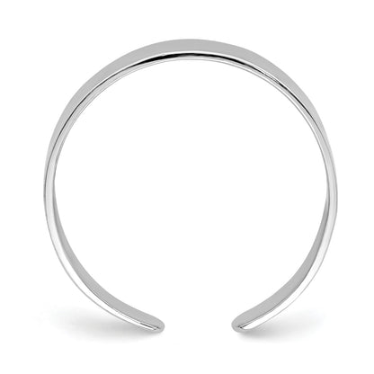 14k White Gold Polished Adjustable 3mm Band Toe Ring