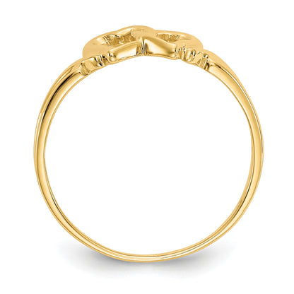 14K Two Intertwined Hearts Ring