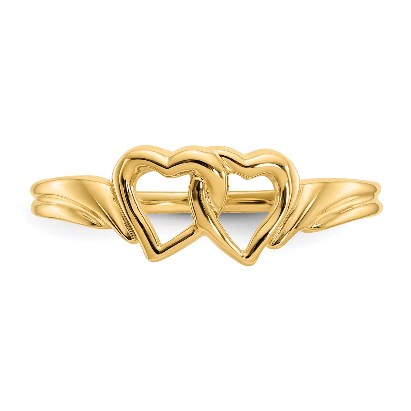 14K Two Intertwined Hearts Ring