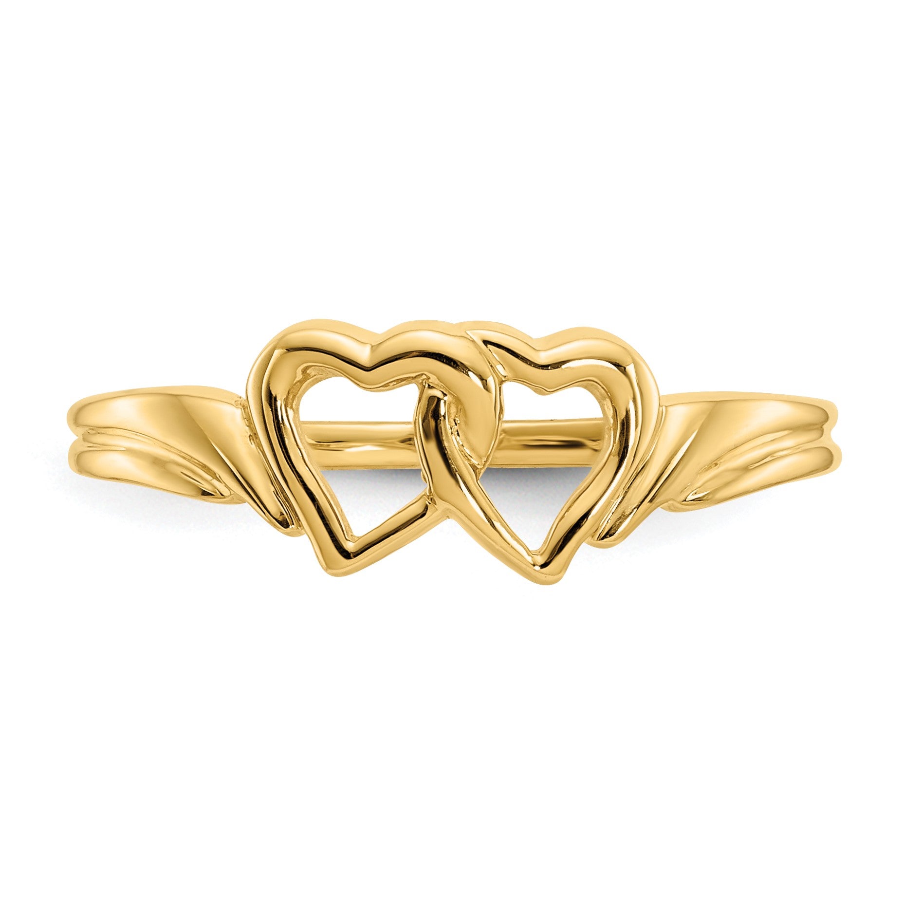 14K Two Intertwined Hearts Ring