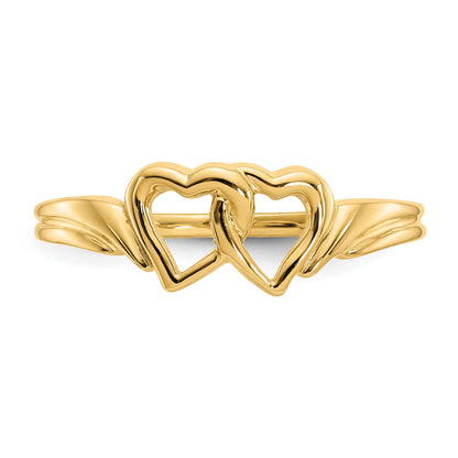 14K Two Intertwined Hearts Ring