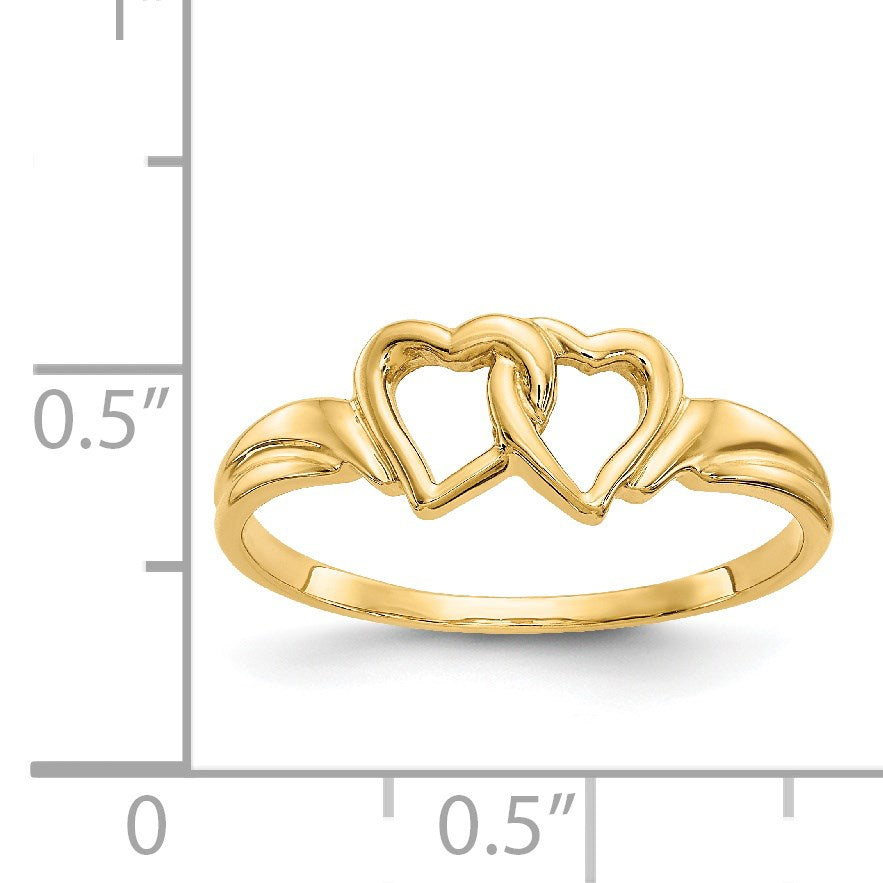 14K Two Intertwined Hearts Ring