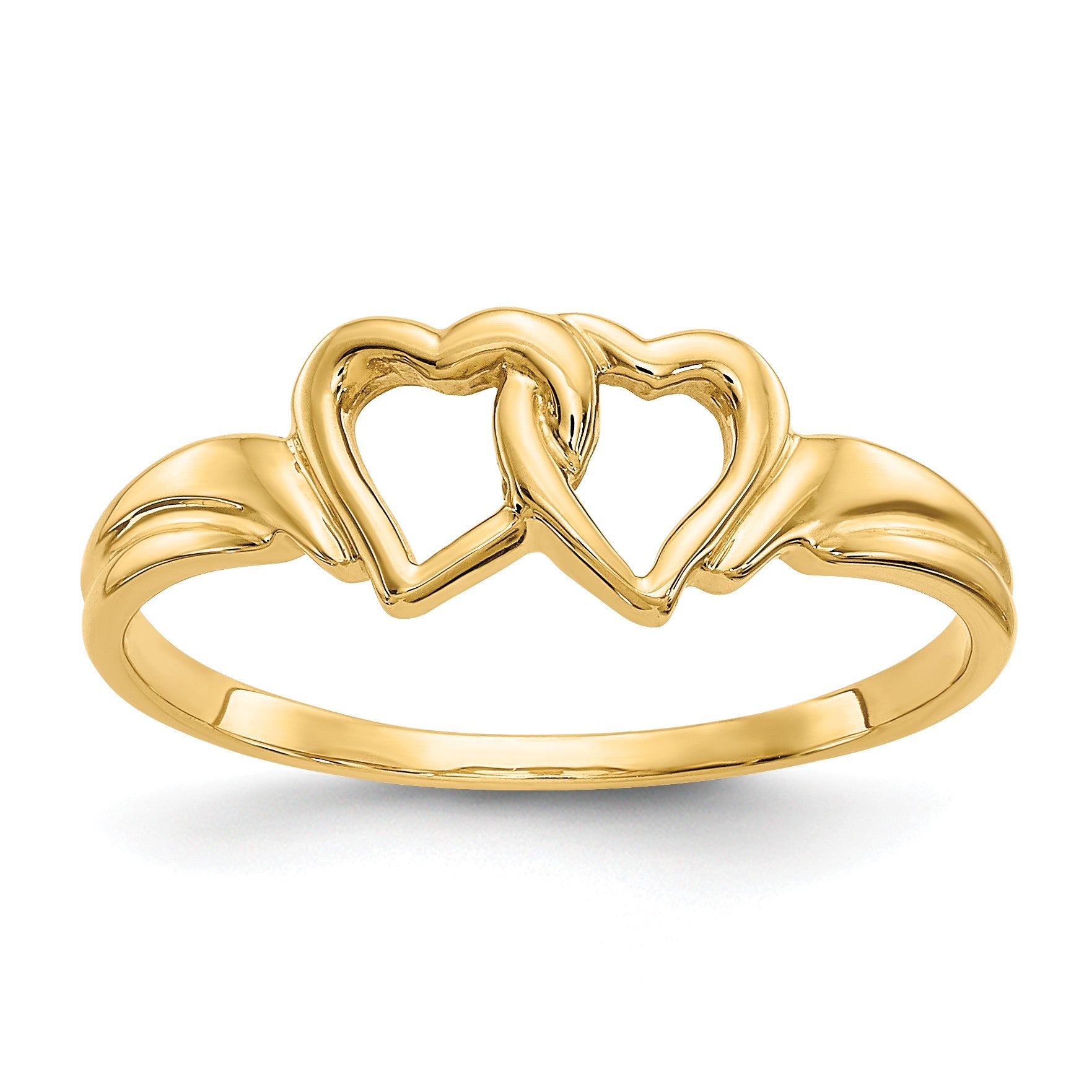 14K Two Intertwined Hearts Ring