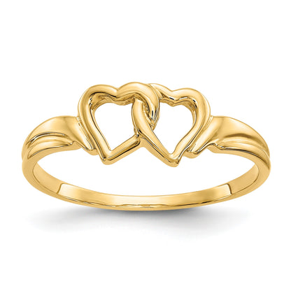 14K Two Intertwined Hearts Ring