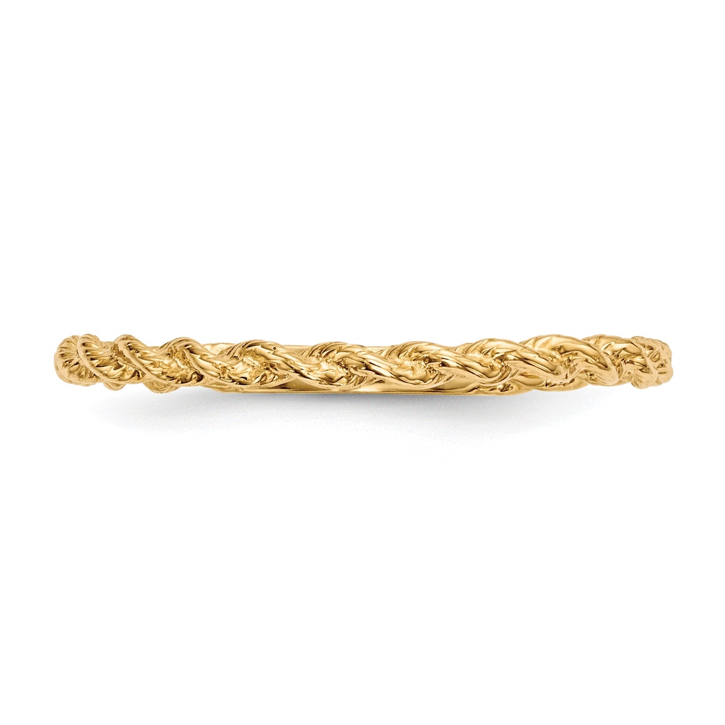 14k Polished Twisted Rope Ring Size 5