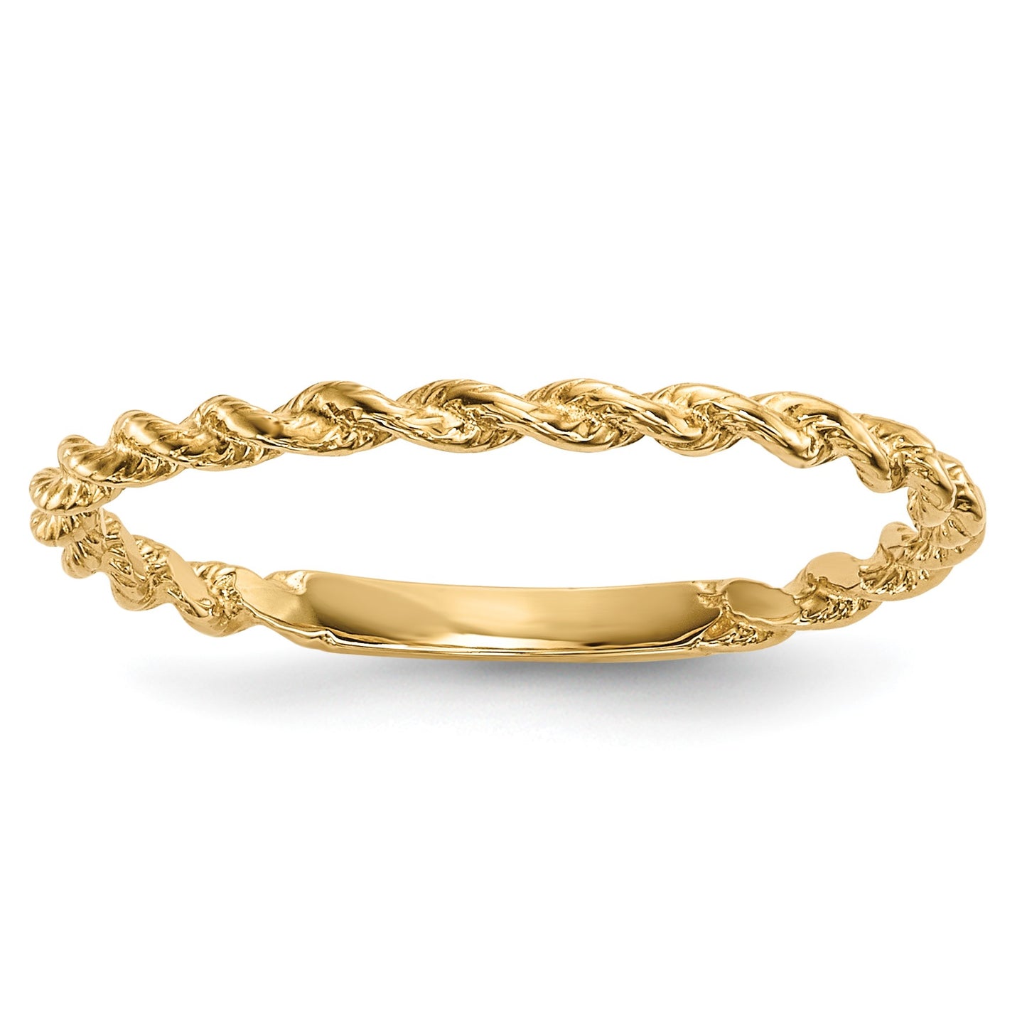14k Polished Twisted Rope Ring Size 4